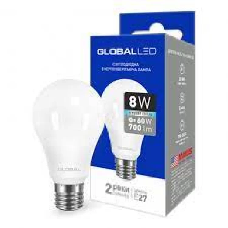 Лампа светодиодная GLOBAL 1-GBL-161 8W 220V E27 AL Maxus цена 15грн - фотография 2