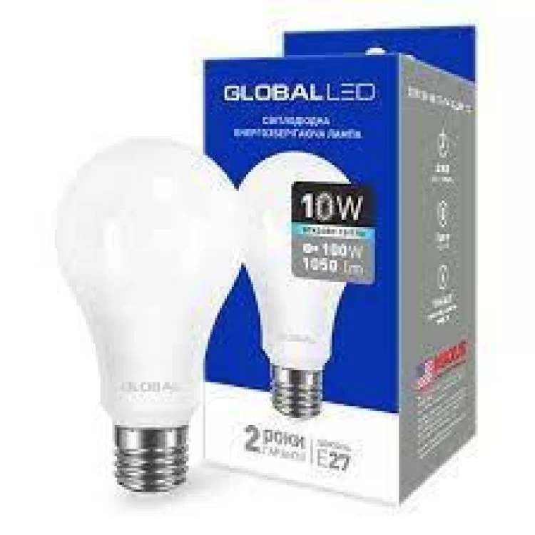 Лампа світлодіодна GLOBAL 1-GBL-163 10W 220V E27 AL Maxus ціна 1грн - фотографія 2