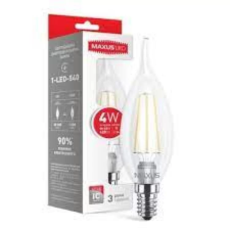 Лампа светодиодная 1-LED-540 4W 220V C37 E14 TL Maxus цена 1грн - фотография 2