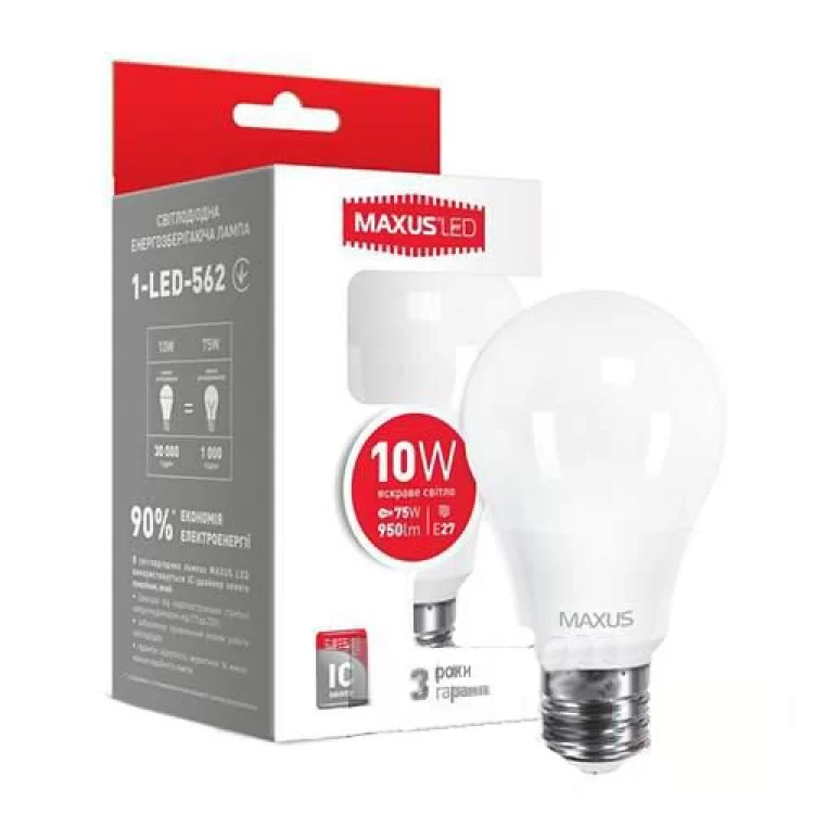 Лампа світлодіодна 1-LED-562 10W 220V E27 Maxus ціна 1грн - фотографія 2