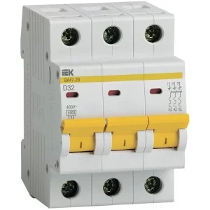 Автоматичний вимикач IEK ВА47-29 3п D 32А