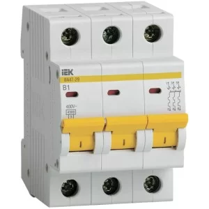 Автоматический выключатель IEK ВА47-29 3P 1A 4,5кА «B» (MVA20-3-001-B)