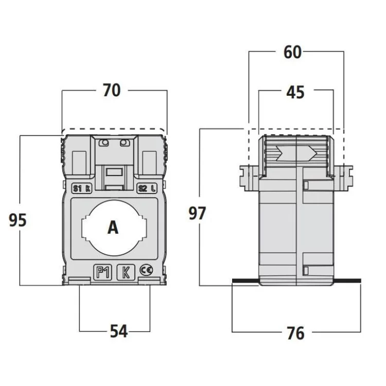 Трансформатор вимірювальний TA540 400/5А 50,5x12,5мм (d=40мм.) (кл. 0.5 6,0 ВА) IME ціна 1 087грн - фотографія 2