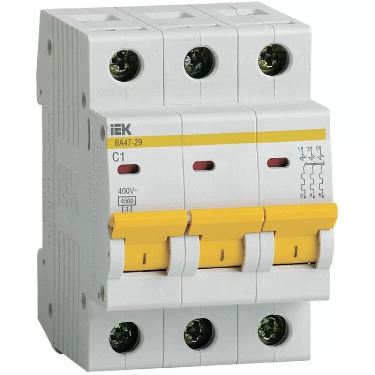 Автоматичний вимикач IEK ВА47-29 3п з 1А