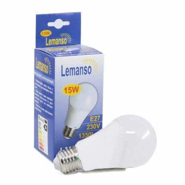 Лампа світлодіодна A60 15W E27 6500K мат. LM379 Лемансо ціна 1грн - фотографія 2