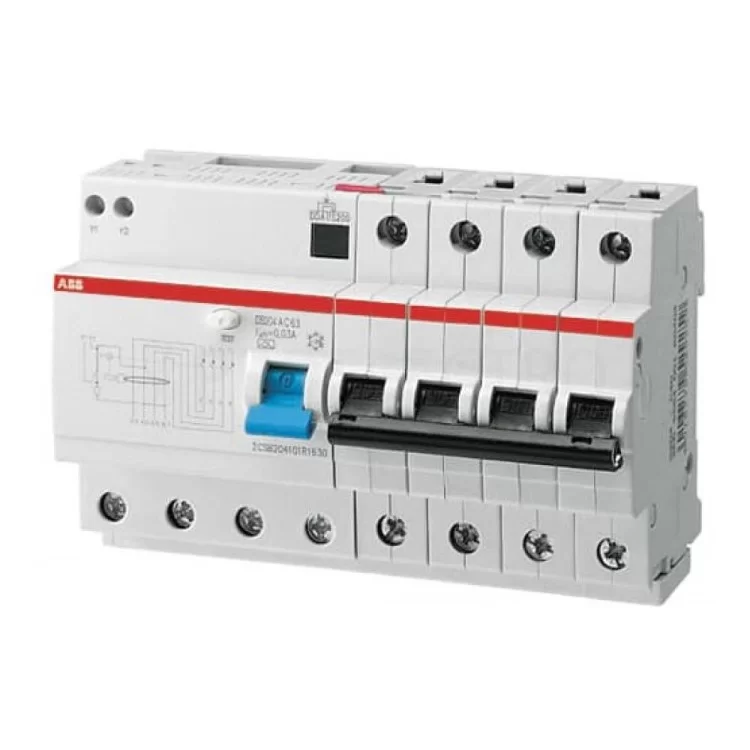 Диференційний автоматичний вимикач DS204 C50-30MA/AC 50А 30мА АВВ