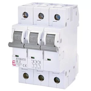 Автоматичний вимикач ETI 002115510 ETIMAT 6 3p B 2А (6 kA)