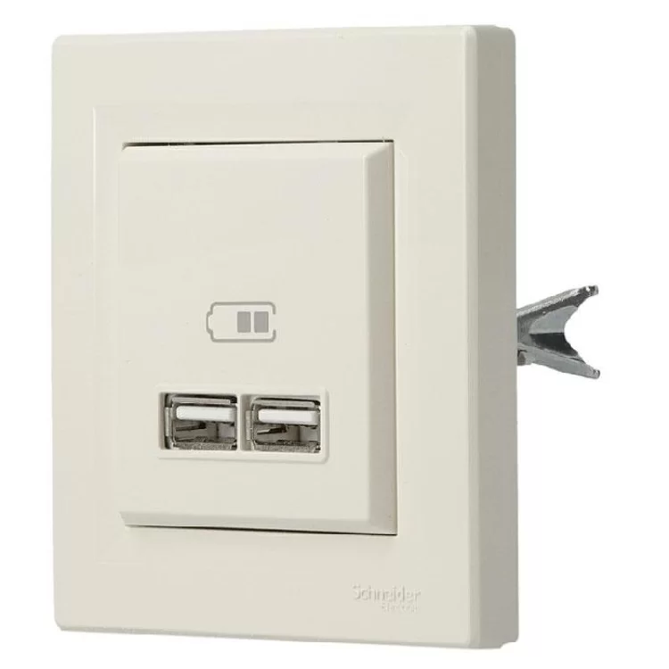 USB розетка Schneider Electric Asfora EPH2700223 (кремовая) цена 893грн - фотография 2