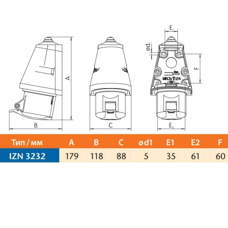 Настенный разъем Sez IZN3232 характеристики - фотография 7