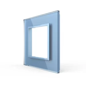 Рамка розетки Livolo 1 пост голубой стекло (VL-C7-SR-19)