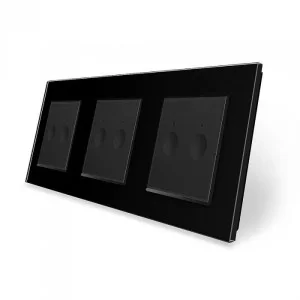 Сенсорный проходной выключатель Sense 6 сенсоров (2-2-2) черный стекло Livolo (VL-C7FC2S/FC2S/FC2S-6BP)