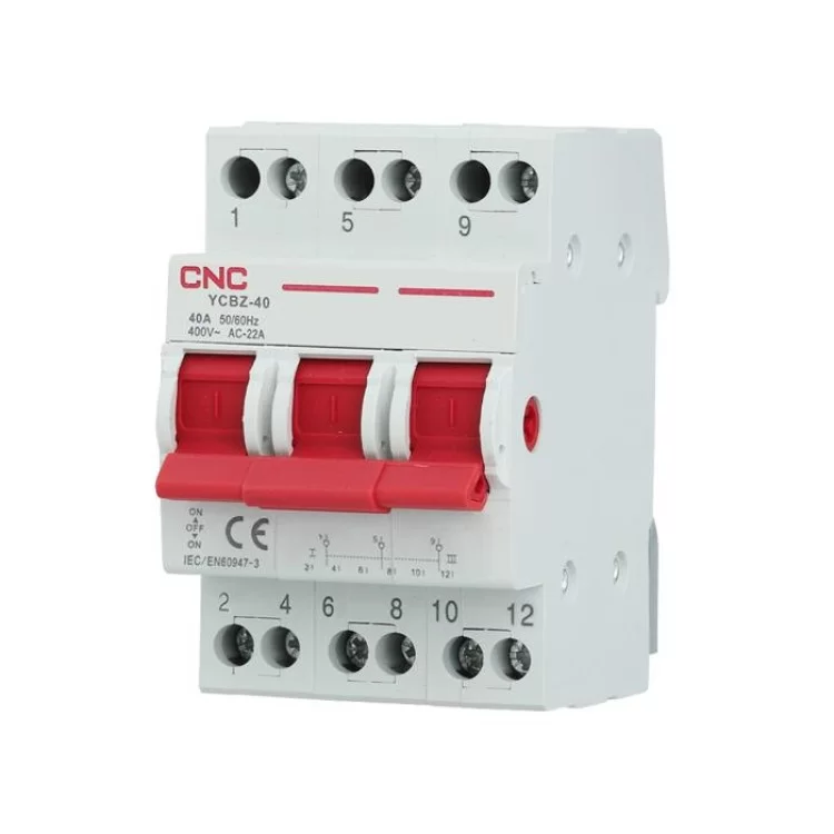 Модульный переключатель нагрузки CNC YCBZ-40 3P 40A 1-0-2 240/415V