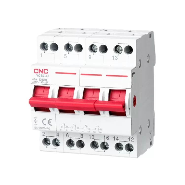 Модульный переключатель нагрузки CNC YCBZ-40 4P 40A 1-0-2 240/415V