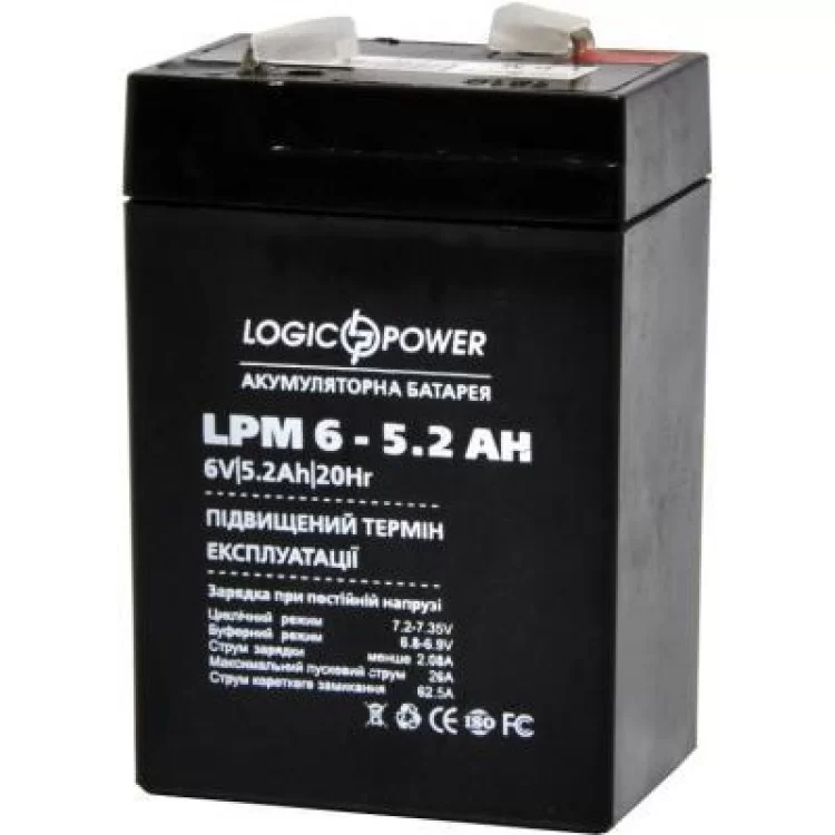 продаємо Батарея до ДБЖ LogicPower LPM 6В 5.2 Ач (4158) в Україні - фото 4