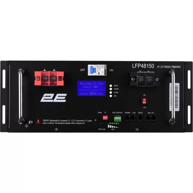 Батарея LiFePo4 2E LiFePO4 48V-150Ah, 19" LCD 16S (2E-LFP48150-LCD) ціна 89 739грн - фотографія 2