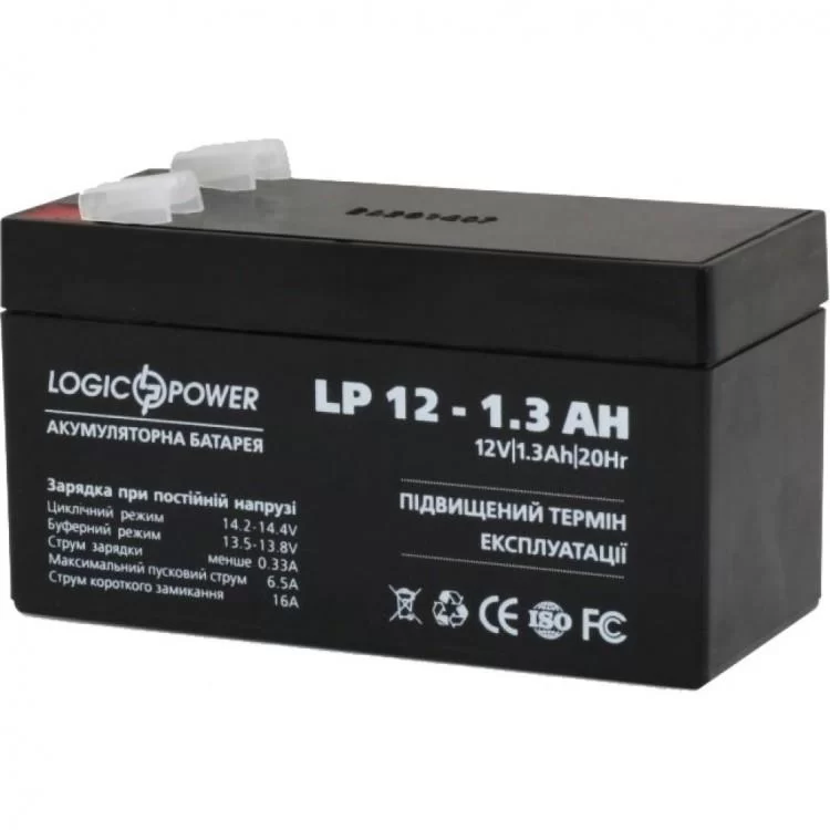 Батарея до ДБЖ LogicPower LPM 12В 1.3 Ач (4131) ціна 273грн - фотографія 2