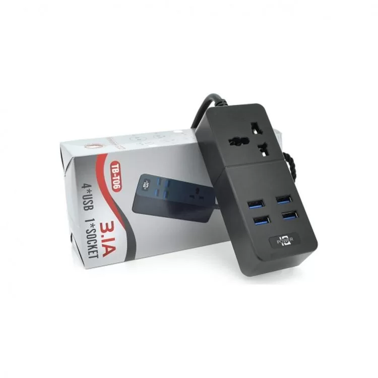 Мережевий фільтр живлення Voltronic TВ-Т05, 1роз, 4*USB Black (ТВ-Т06-Black) ціна 310грн - фотографія 2