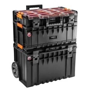 Ящик для инструментов Neo Tools модульная система, на колесах, 2 бокса+органайзер (84-278)