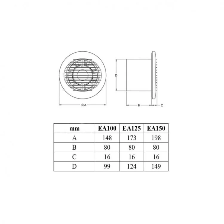 Витяжний вентилятор Europlast EA150T ціна 2 359грн - фотографія 2