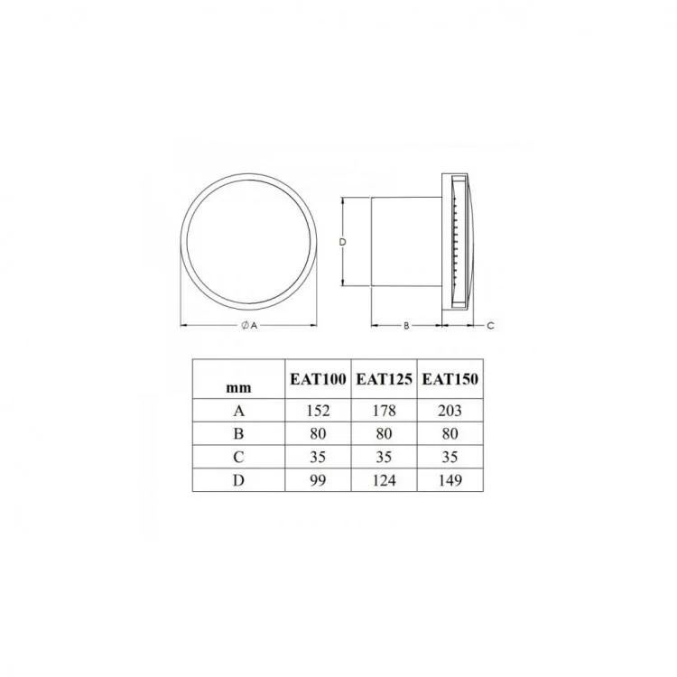 Витяжний вентилятор Europlast EAT150HT ціна 3 179грн - фотографія 2