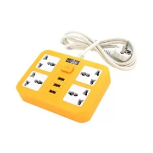 Сетевой фильтр питания Voltronic TВ-Т15, 4роз, 3*USB Yellow (ТВ-Т15-Yellow)