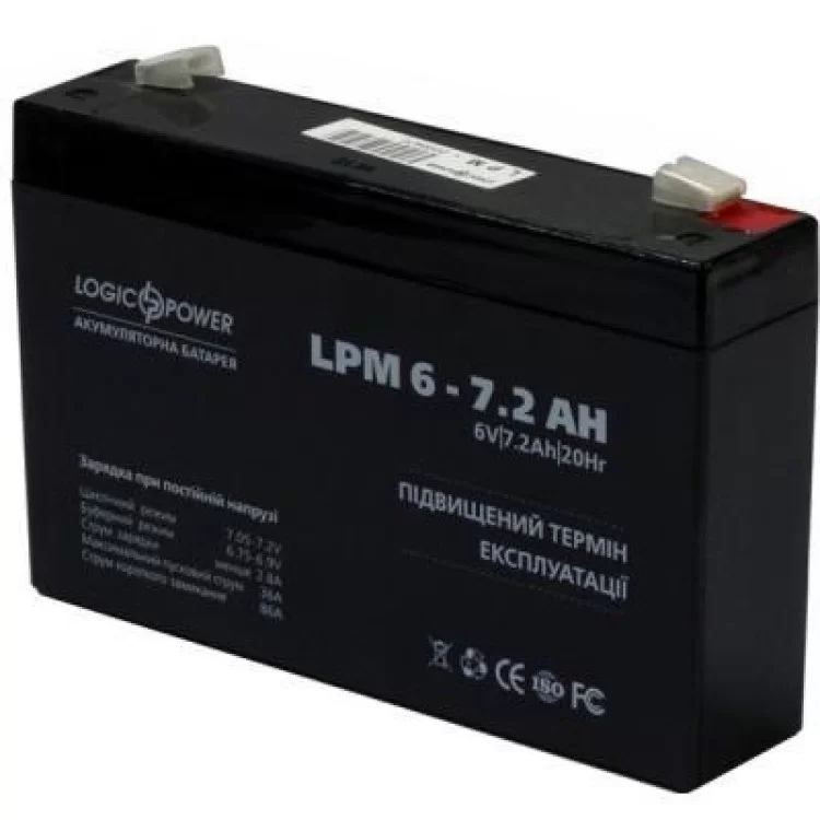 Батарея до ДБЖ LogicPower LPM 6В 7.2 Ач (3859) ціна 436грн - фотографія 2