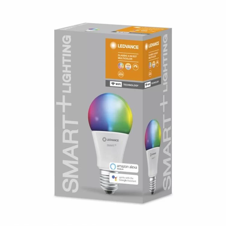 Розумна лампочка Osram LEDSMART+ WiFi A60 9W (806Lm) 2700-6500K + RGB E27 (4058075485396) характеристики - фотографія 7