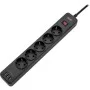 Сетевой фильтр питания 2E 5XSchuko, 3G*1.5мм, 3*USB-A, 2м, black (2E-SP515M2USBBK)