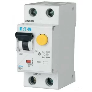 Диференційний автоматичний вимикач PFL4-10/1N/C/0.03 10А 30мА 1+Нп. Eaton