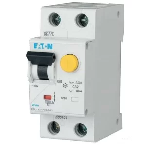 Диференційний автоматичний вимикач PFL4-32/1N/C/0.03 32А 30мА 1+Нп. Eaton