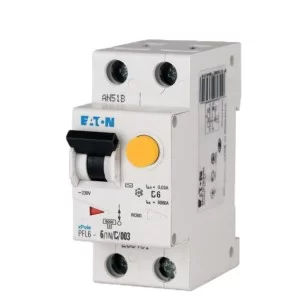 Диференційний автоматичний вимикач PFL6-6/1N/C/0.03 6А 30мА 1+Нп. Eaton