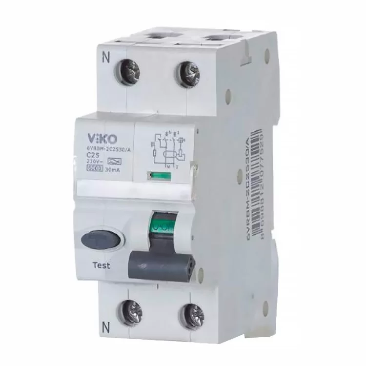 Диференціальний автоматичний вимикач ДВ 2р 25А 30мА VIKO