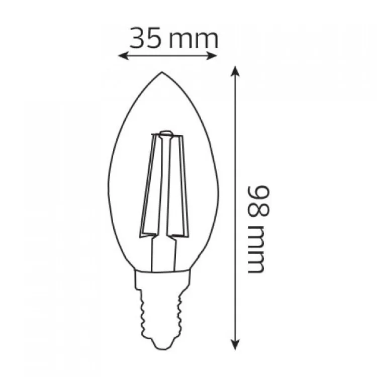 Светодиодная лампа Filament Candle-4 4W Е14 2700К Horoz Electric 001-013-0004-010 цена 66грн - фотография 2