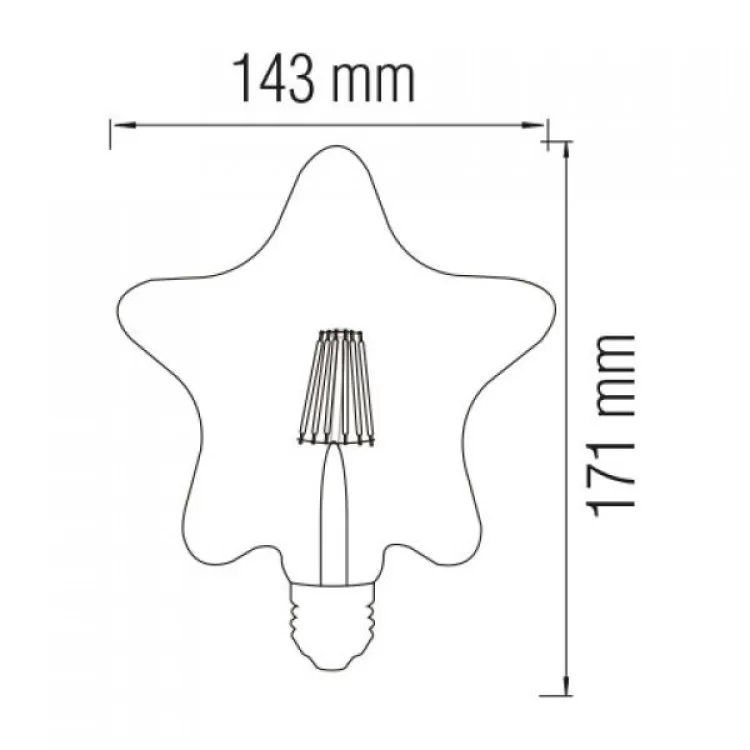 Светодиодная лампа FILAMENT RUSTIC STAR-6 6W E27 2200К цена 111грн - фотография 2