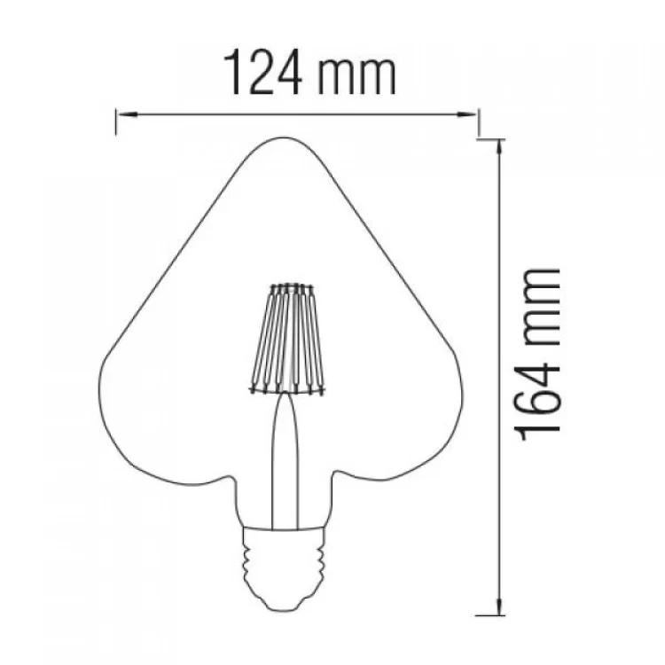 Світлодіодна лампа FILAMENT RUSTIC HEART-6 6W E27 2200К ціна 111грн - фотографія 2