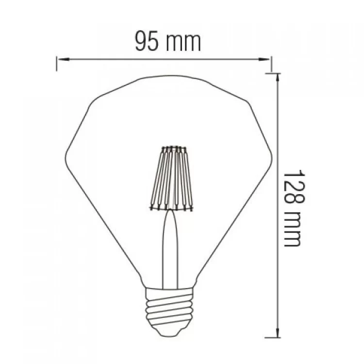 Світлодіодна лампа філаментна RUSTIC DIAMOND-4 4W E27 2200К Horoz Electric 001-034-0004-010 ціна 112грн - фотографія 2