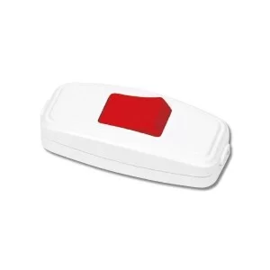 Вимикач для бра біла, з червоним вимикачем