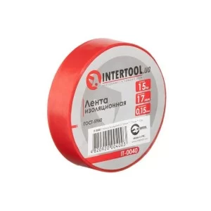 Стрічка ізоляційна 0.15мм*17мм*15м червона INTERTOOL IT-0040