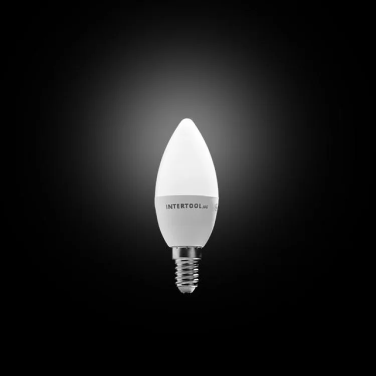 Лампа светодиодная LED C37, E14, 5Вт, 150-300В, 4000K, 30000ч, гарантия 3года. (Свеча) INTERTOOL LL-0152 цена 45грн - фотография 2