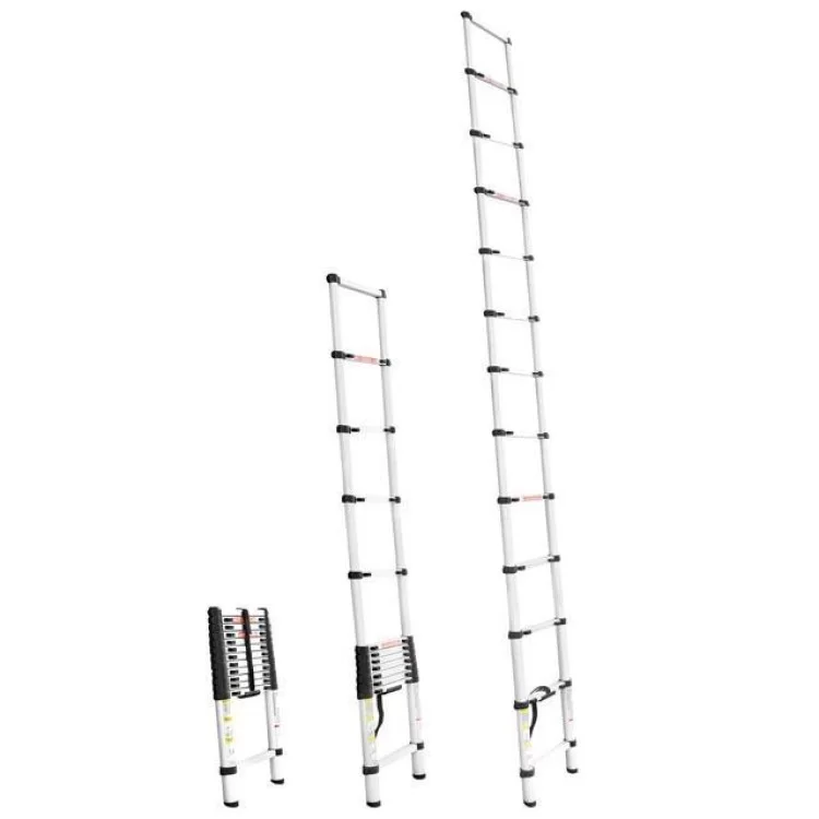 Сходи алюмінієві телескопічні12 ступ. 3,80 м INTERTOOL LT-3038 ціна 5 799грн - фотографія 2