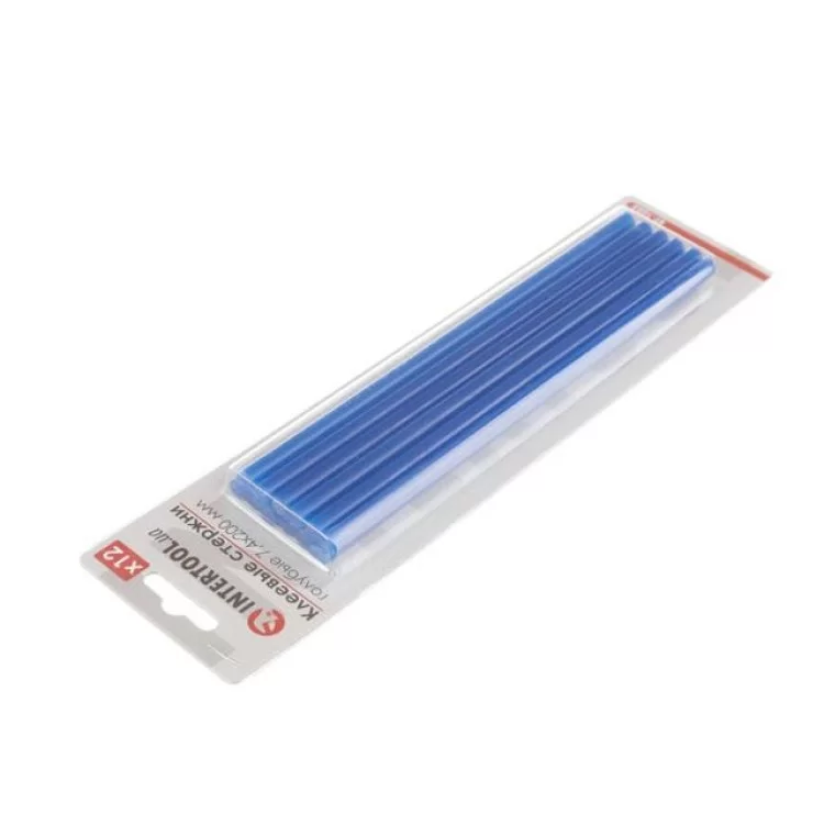 Комплект блакитних клейових стрижнів 7.4мм*200мм, 12шт. INTERTOOL RT-1055 ціна 40грн - фотографія 2
