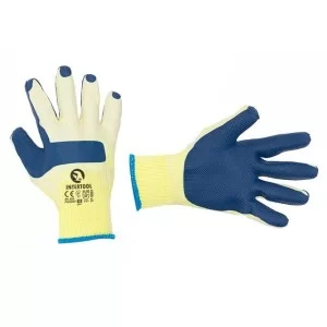 Перчатки рабочие стекольщика ( каменщика ) синие трикотажные с латексным покрытием INTERTOOL SP-0003