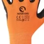 Перчатка оранжевая вязанная синтетическая, покрытая черным рифленым латексом на ладони 10 INTERTOOL SP-0121