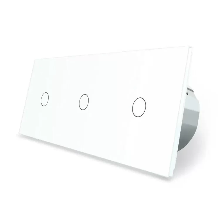 Сенсорный Wi-Fi выключатель Livolo ZigBee 3 канала (1-1-1) белый стекло (VL-C701Z/C701Z/C701Z-11)