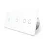 Сенсорный Wi-Fi выключатель Livolo ZigBee 4 канала (1-1-2) белый стекло (VL-C701Z/C701Z/C702Z-11)