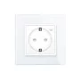 Wi-Fi розетка з заземленням Livolo 16А з шторками білий скло (704000811)