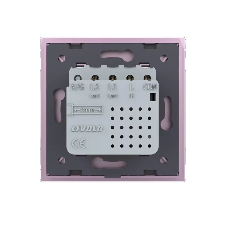 продаем Сенсорный проходной маршевый перекрестный выключатель Livolo Sense 2 канала розовый (722000417) в Украине - фото 4