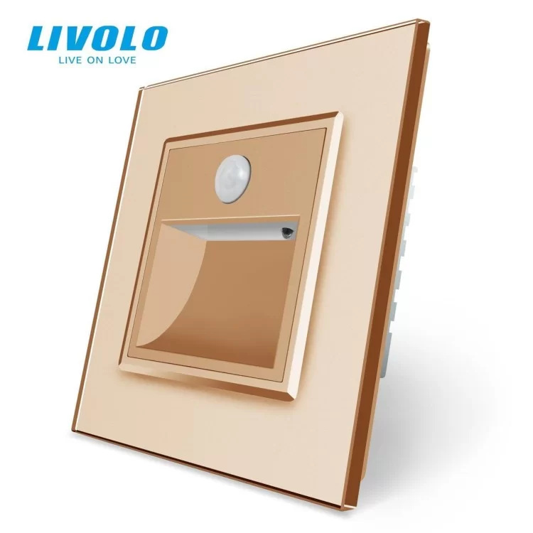 Светильник для лестниц подсветка пола с датчиком движения золото стекло Livolo (722800513) цена 2 188грн - фотография 2