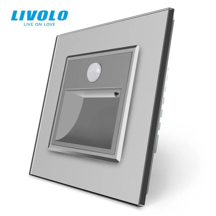 Светильник для лестниц подсветка пола с датчиком движения серый стекло Livolo (722800515) цена 2 188грн - фотография 2