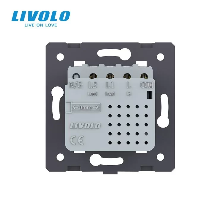 продаем Механизм сенсорный проходной выключатель Livolo Sense 2 канала серый (782000415) в Украине - фото 4